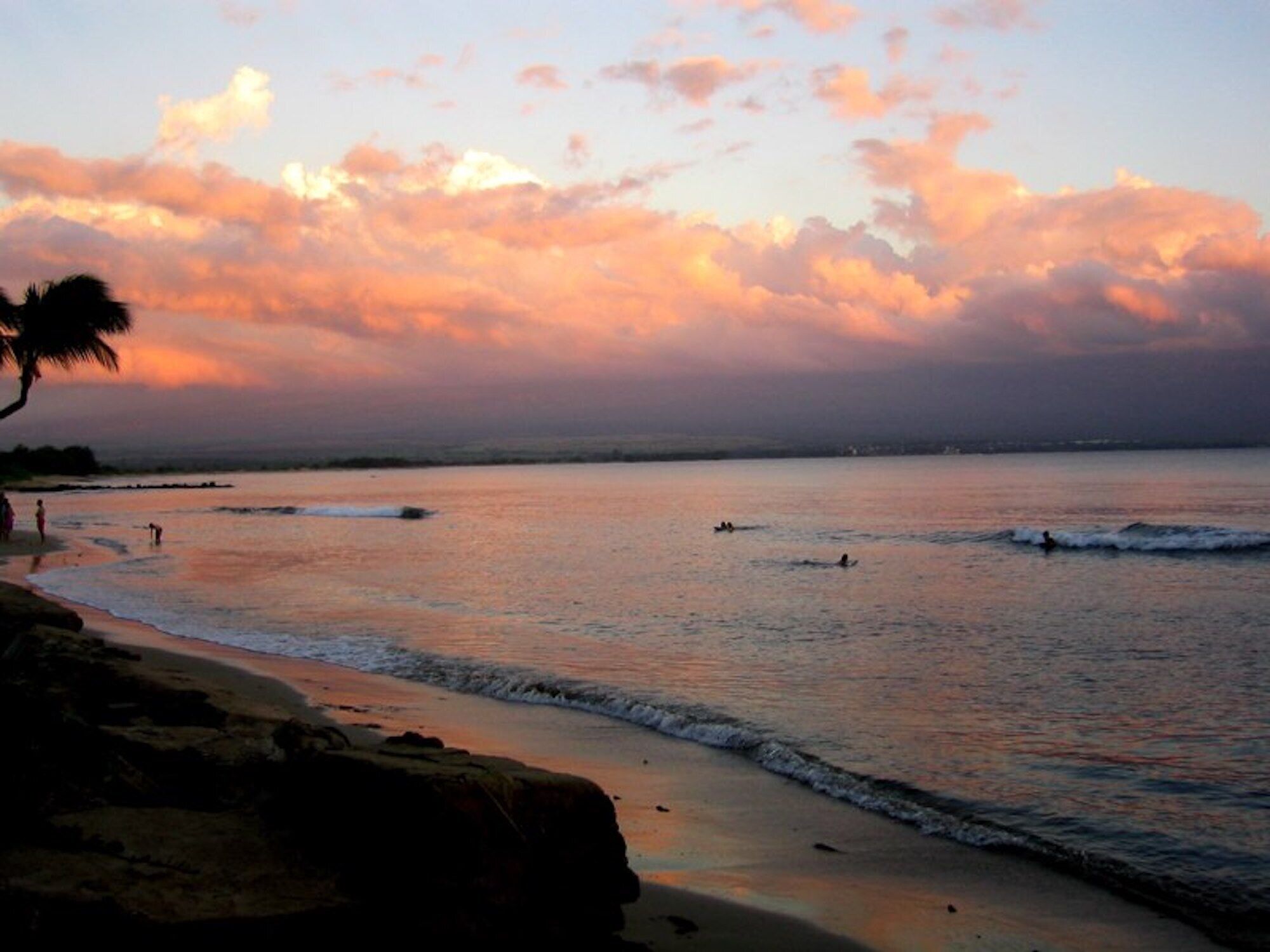 On the beach, sun-loungers, beach towels
