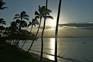 On the beach, sun-loungers, beach towels - Beautiful fully AC 2 BR/2BA Kanai a Nalu beachfront condo 20 ft from the waves  (Wailuku)