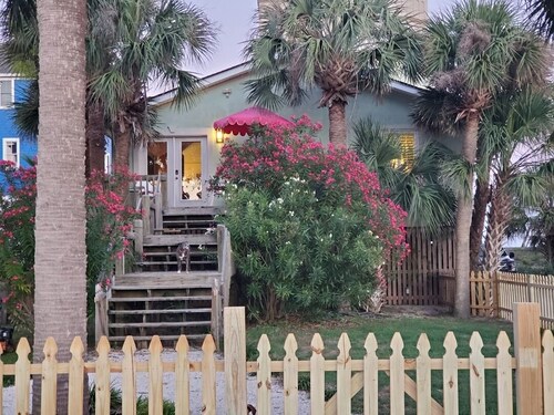 Beach is 50 steps away and you have PRIVATE beach access and wonderful views