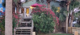 Beach is 50 steps away and you have PRIVATE beach access and wonderful views