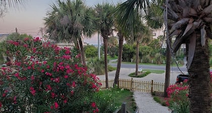 Beach is 50 steps away and you have PRIVATE beach access and wonderful views