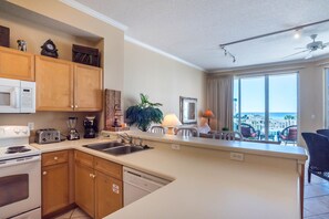 Fridge, microwave, oven, stovetop -  Condo-Dunes of Seagrove- 204C-7500 Square Foot Pool (Santa Rosa Beach)