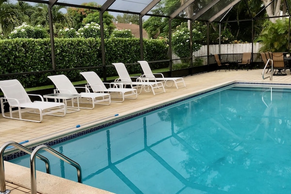 Large heated pool on request.