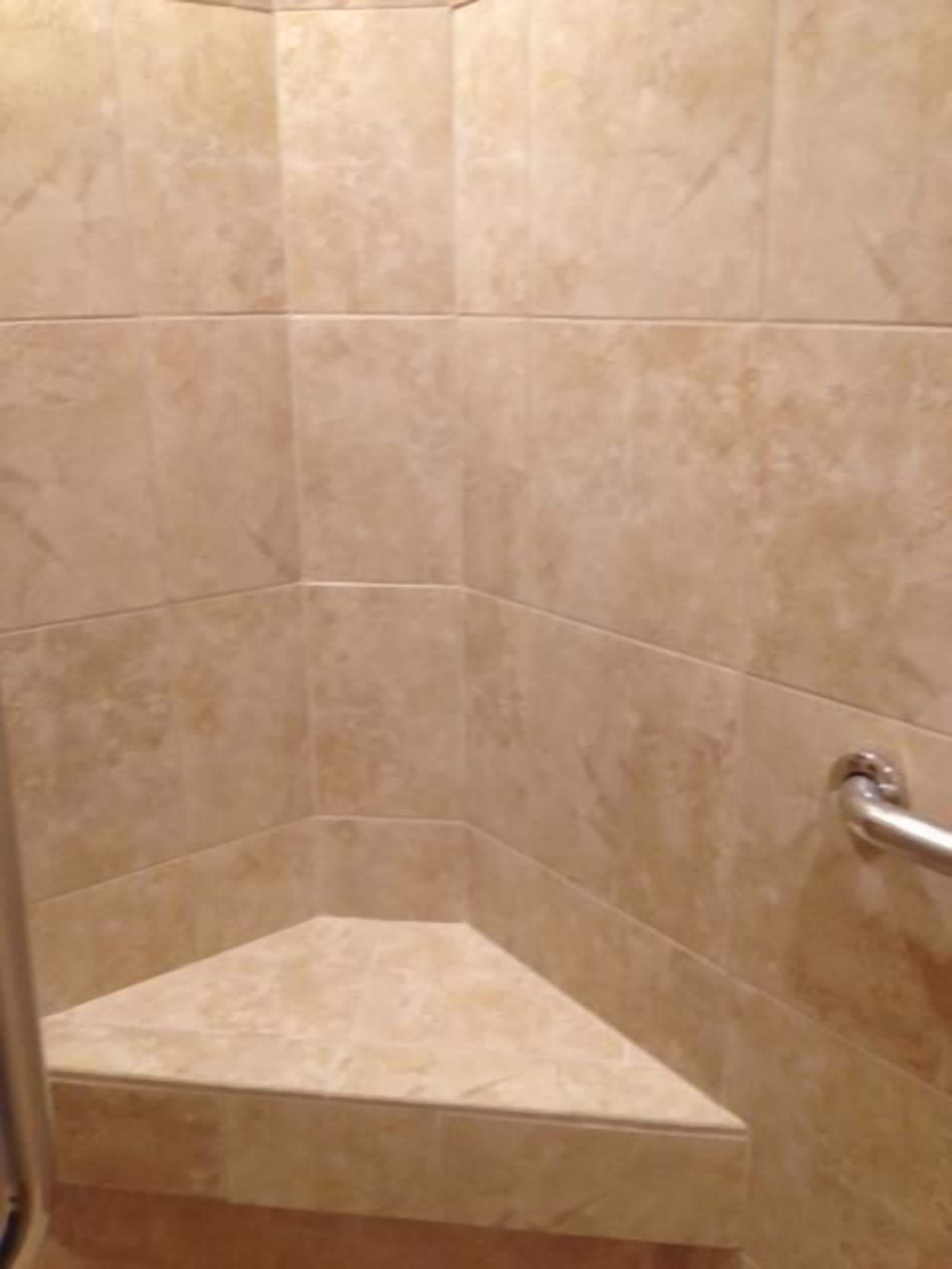 Combined shower/tub, hair dryer, towels, toilet paper