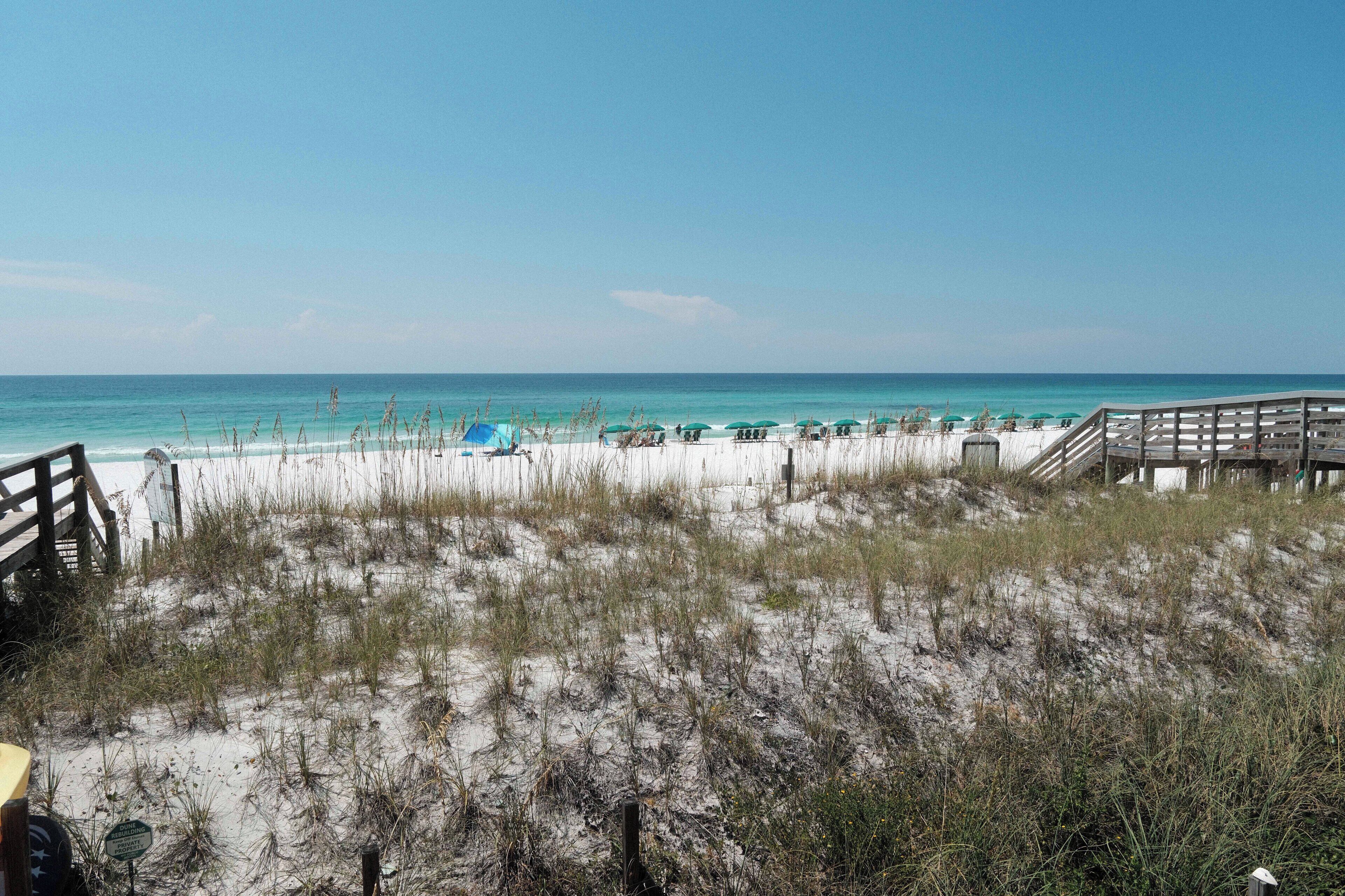 Plage, chaises longues, serviettes de plage