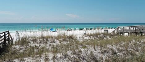 على الشاطئ، كراسي للتشمس، مناشف للشاطئ