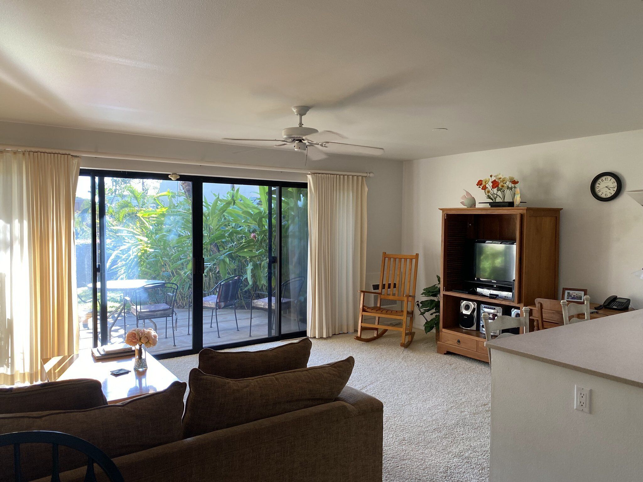 TV, DVD player, stereo