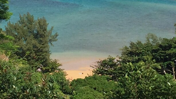 A coastal landscape with a beach and ocean. - Spacious, Comfortable with Full Kitchen & W/D (Princeville)