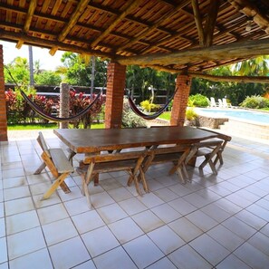 Outdoor dining - Ocean Front Beach Estate/ Wonderful Punto Palmarcito (Playa Palmarcito)