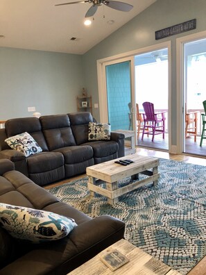 Smart TV, DVD player, books, music library