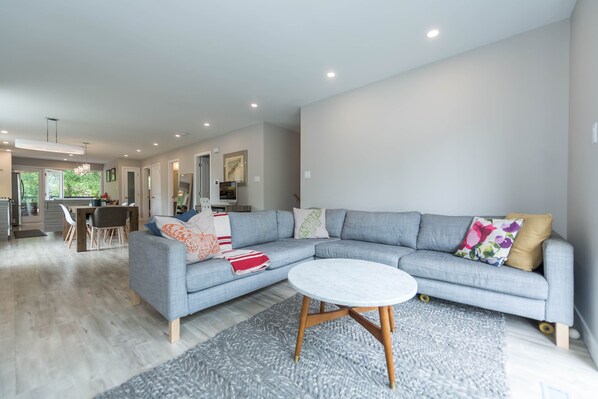 Smart TV, fireplace, video games, books