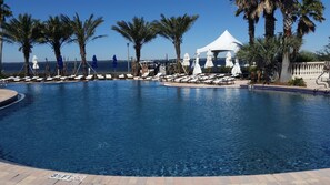 Indoor pool, outdoor pool, pool loungers - Unobstructed Gulf Front Views from the 18th Floor!!! Coastal Chic Furnishings!!! (Pensacola Beach)