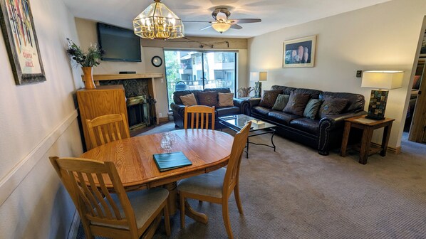 TV, fireplace, DVD player