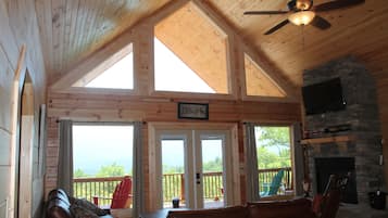 Smart TV, fireplace, DVD player