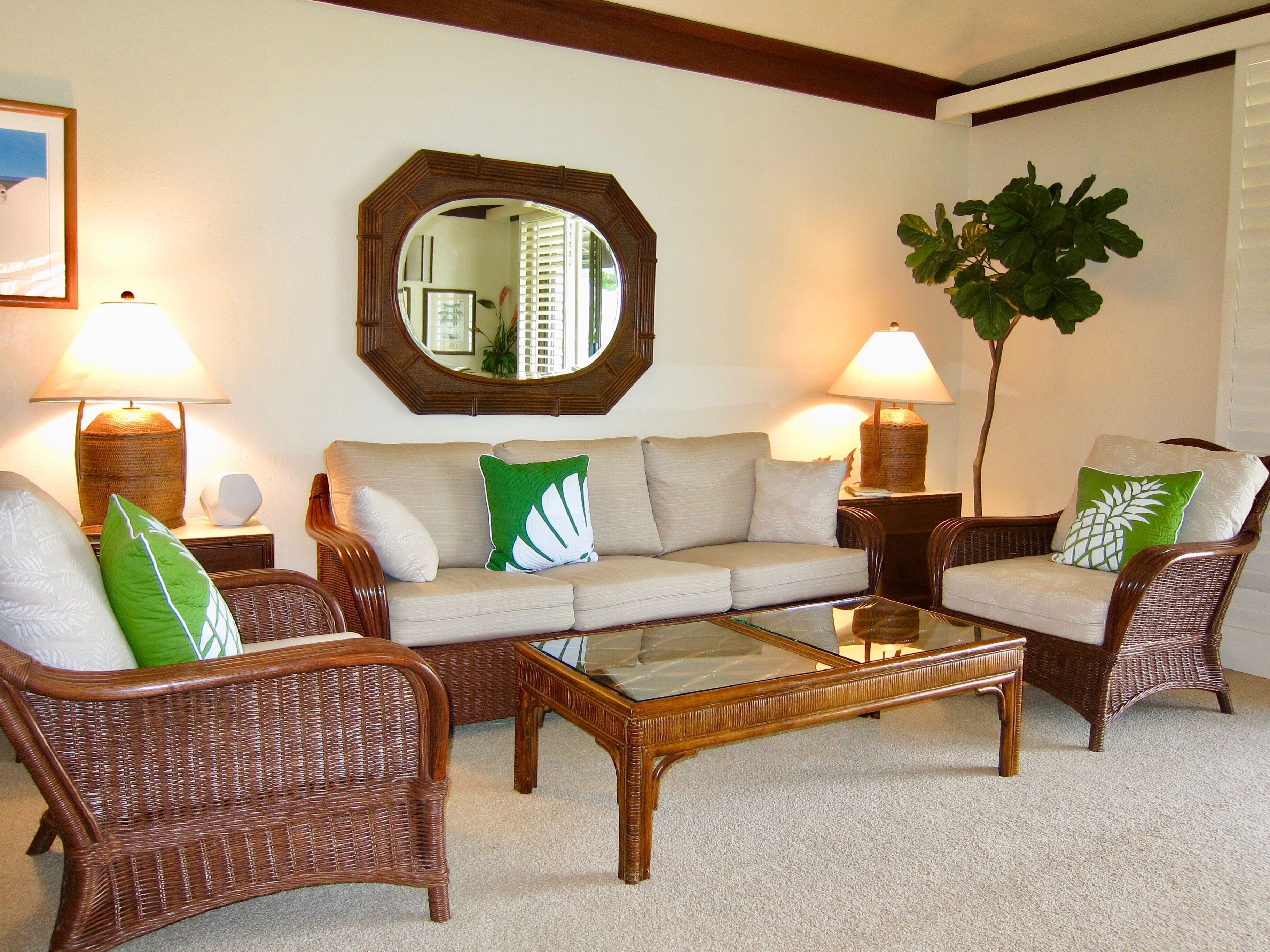 TV, DVD player, books, stereo