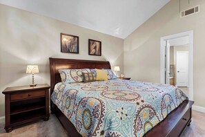 4 bedrooms, desk, iron/ironing board, travel cot