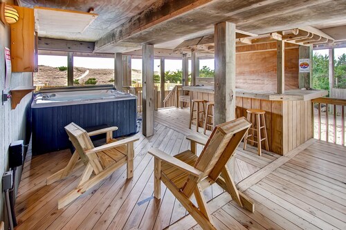 Oceanfront Home in Avon w/ Private Saltwater Pool, Hot Tub, Tiki Bar, Smart TVs