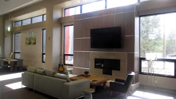 Smart TV, fireplace, printers