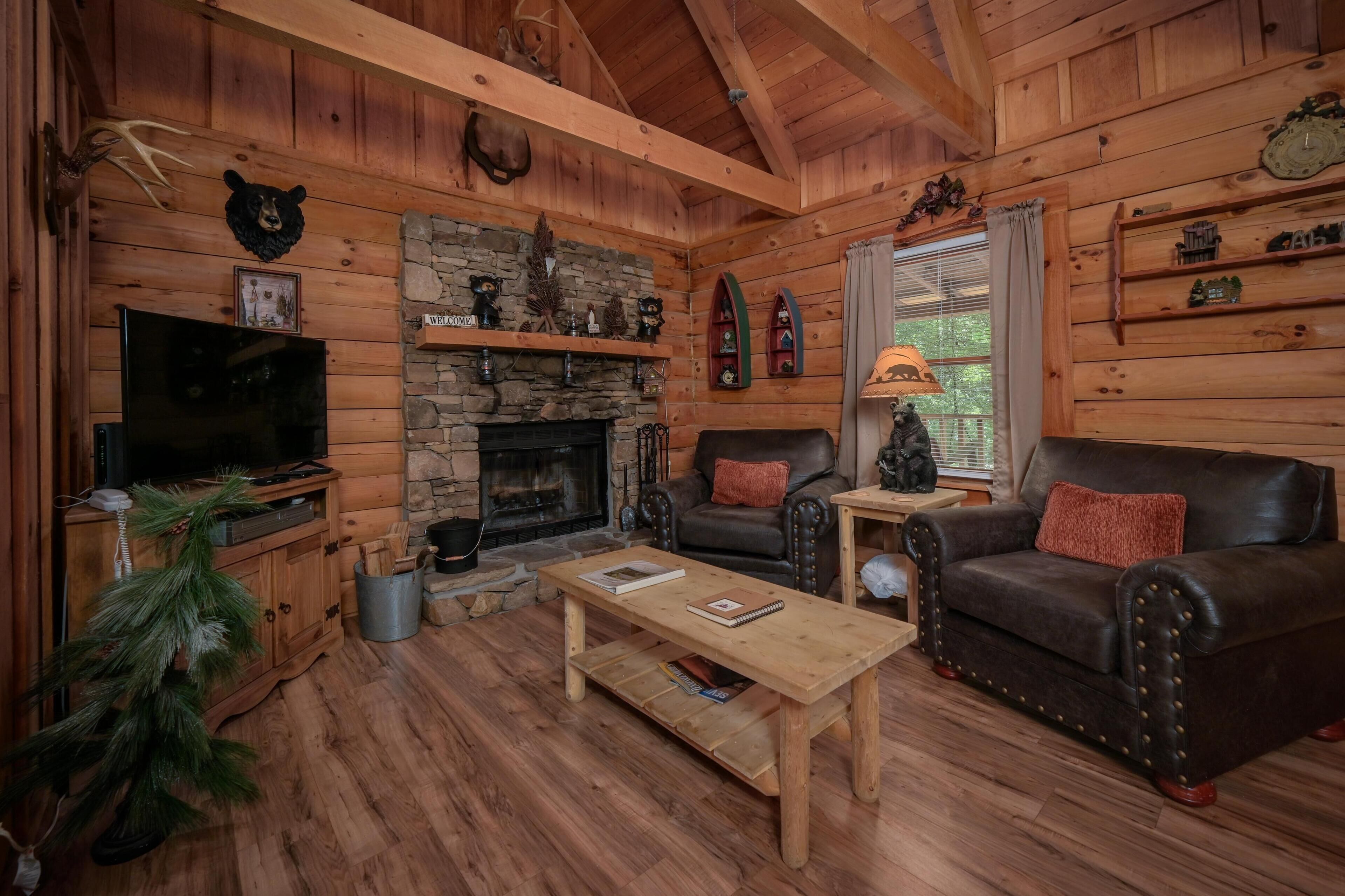 Smart TV, fireplace, DVD player, foosball