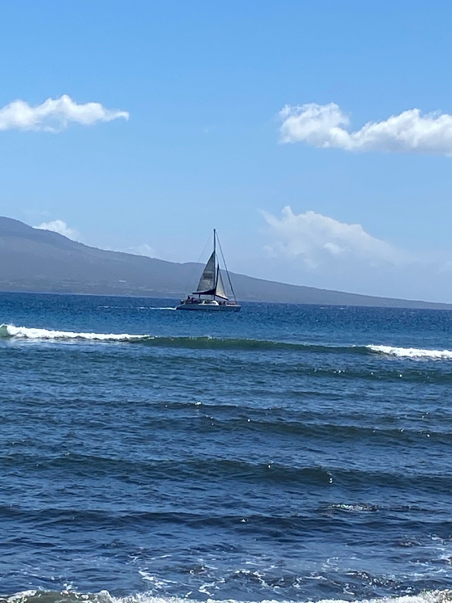 On the beach, sun loungers, beach towels