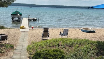 Plage, chaises longues