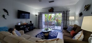 TV, DVD player, books, video library - On Site Scuba Diving, 2 Pools, 3 Story Condo Awaits, Steps From These Views!! (West Bay)
