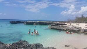 On the beach, sun-loungers, beach towels - On Site Scuba Diving, 2 Pools, 3 Story Condo Awaits, Steps From These Views!! (West Bay)