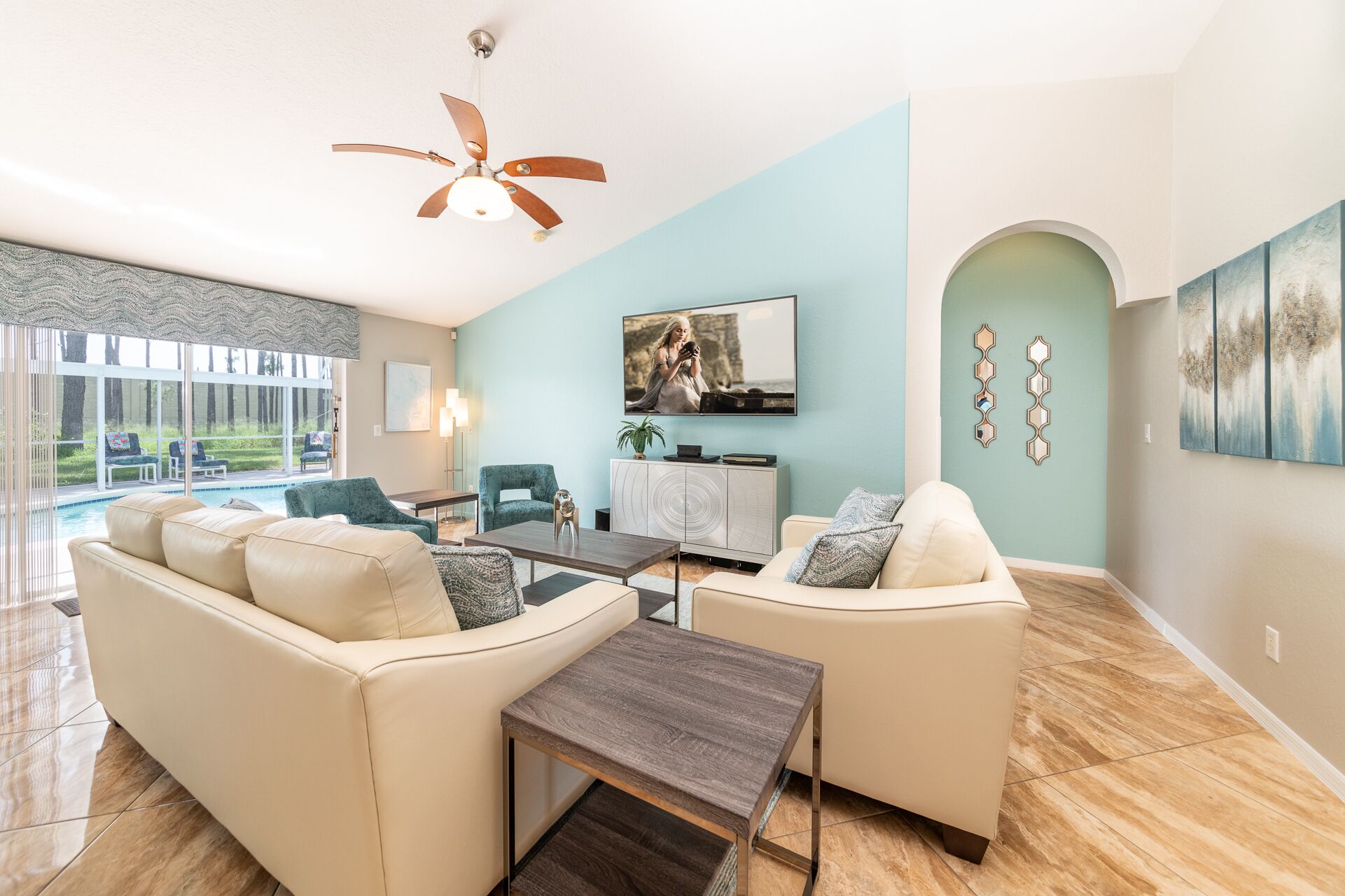 Smart TV, video games, DVD player, table football