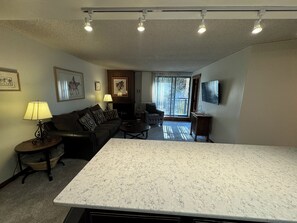 TV, fireplace, books, stereo - Best location in Breckenridge - Downtown - Ski In Ski Out - 1 Bedroom Condo (Breckenridge)