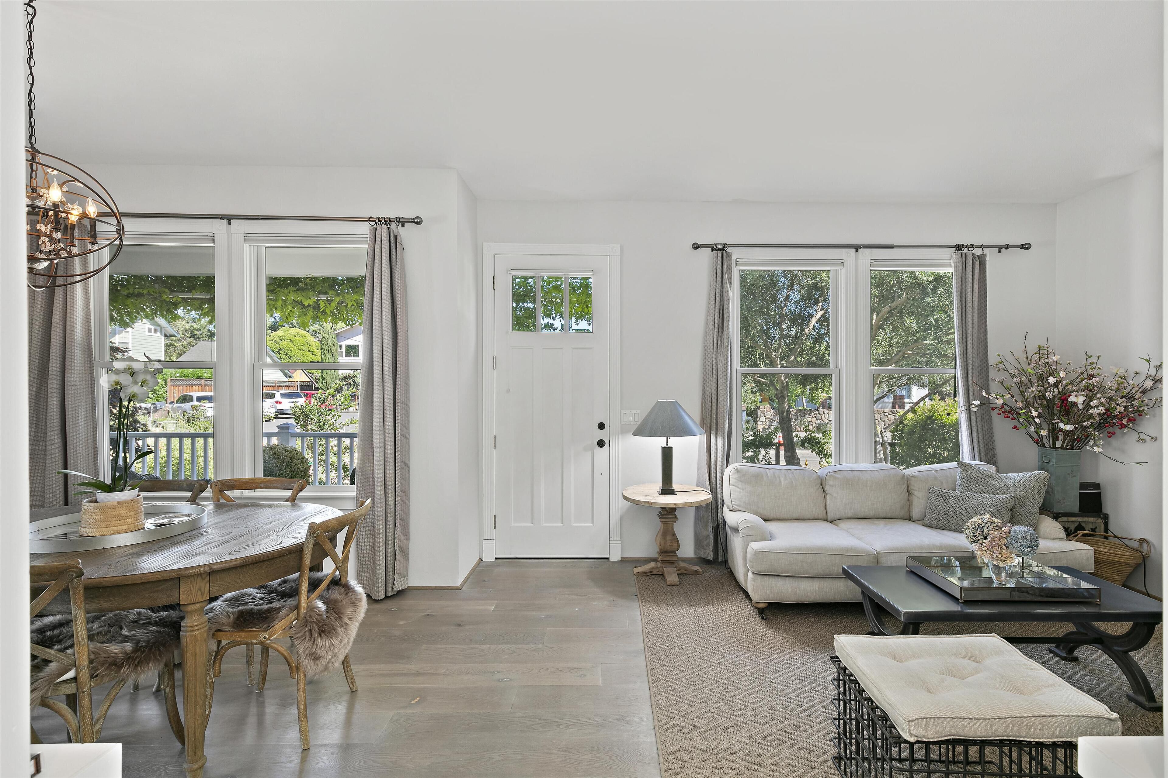 TV, fireplace, books