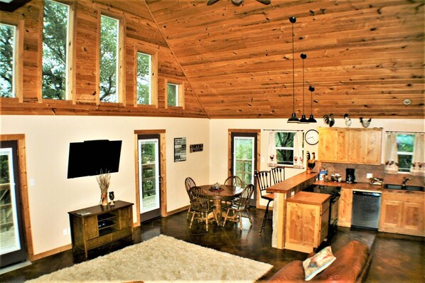 Interior - Cozy Cabin with Fireplace & Views of Lake Travis (Jonestown)