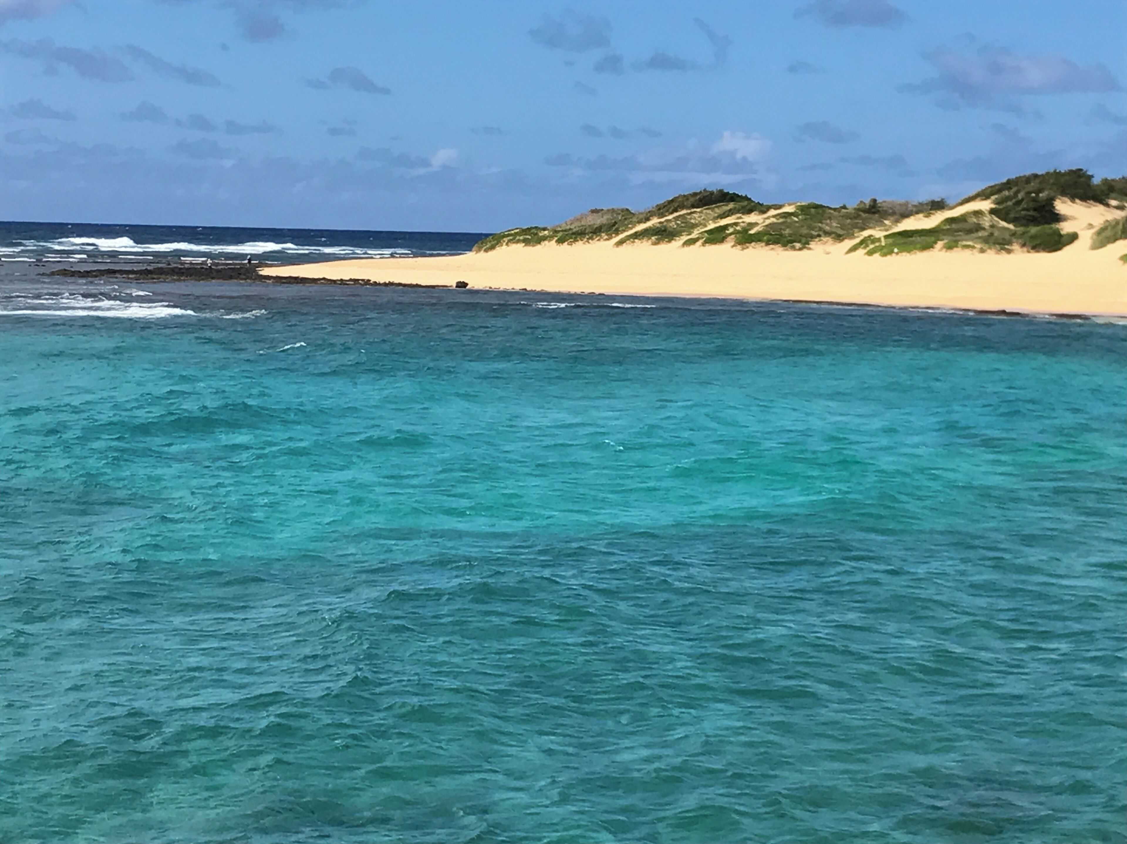 On the beach, sun loungers, beach towels