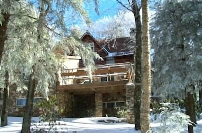 HUGE FIELDSTONE AND LOG HOME ON BEECH MOUNTAIN
