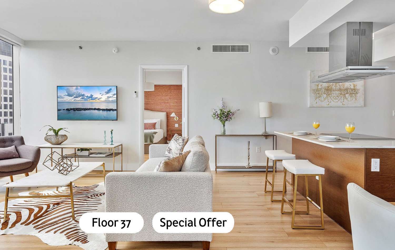 Flat-screen TV, offices
