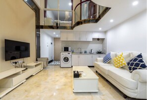 Business Apartment, 2 Bedrooms, Kitchen, Mezzanine | Desk, blackout drapes, free WiFi, bed sheets - Serveyou International Apartment (Guangzhou)