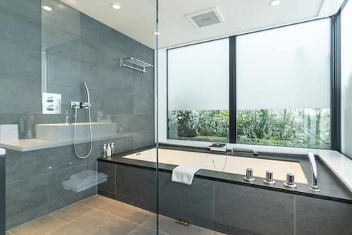 Terrace Room, Non Smoking | Bathroom | Eco-friendly toiletries, hair dryer, slippers, electronic bidet