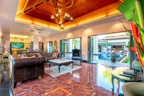 Villa Frangipani with Private Pool | Living area | LCD TV - Jewels Villas Phuket (Si Sunthon)