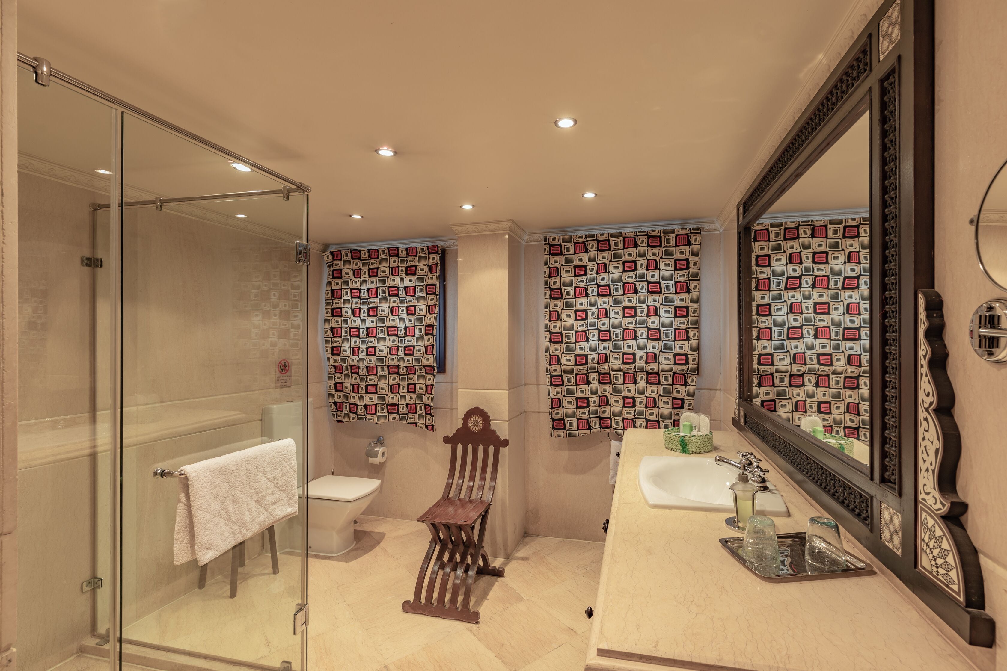 deluxe twin room | bathroom | shower, free toiletries, hair dryer, bathrobes