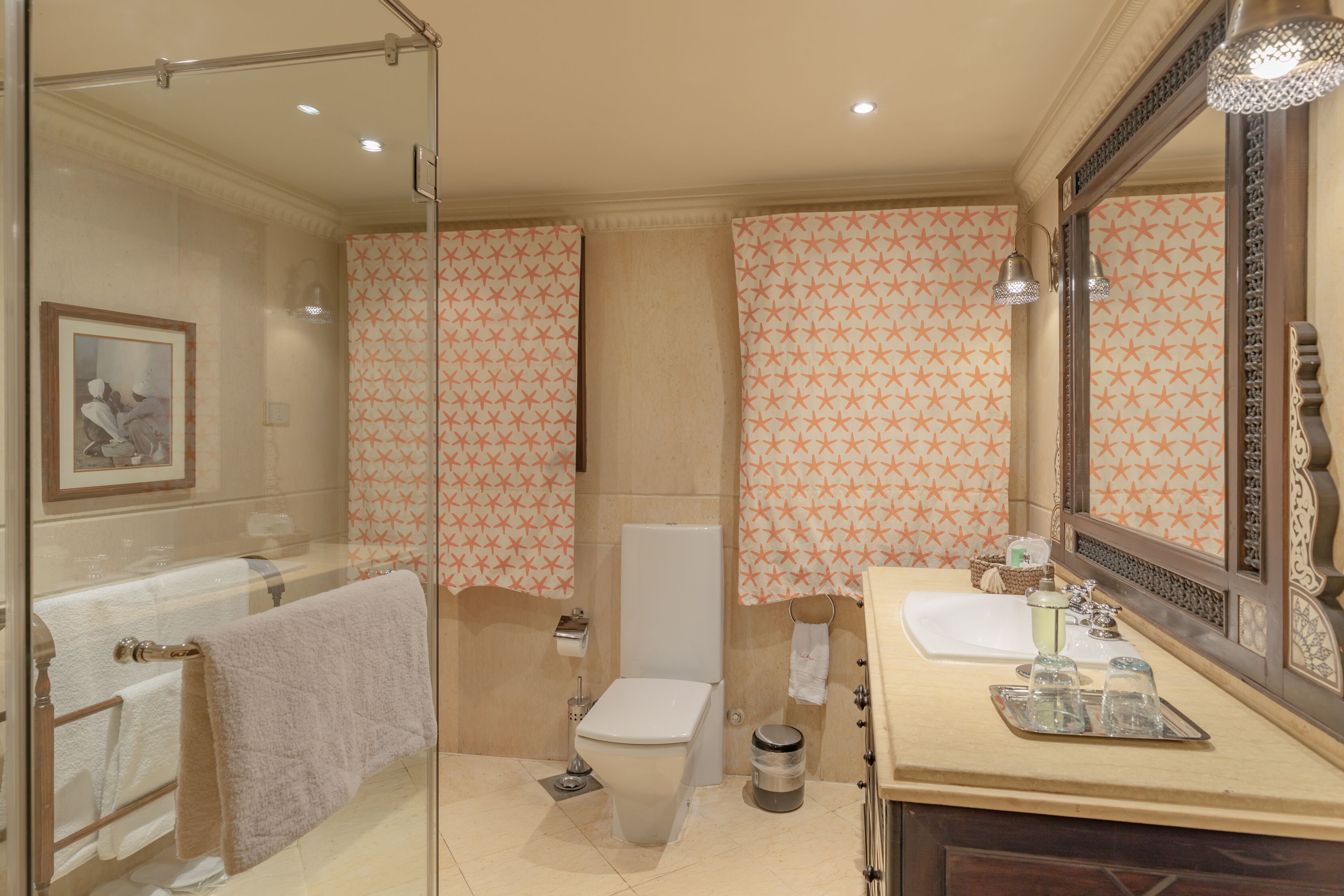 deluxe suite | bathroom | shower, free toiletries, hair dryer, bathrobes