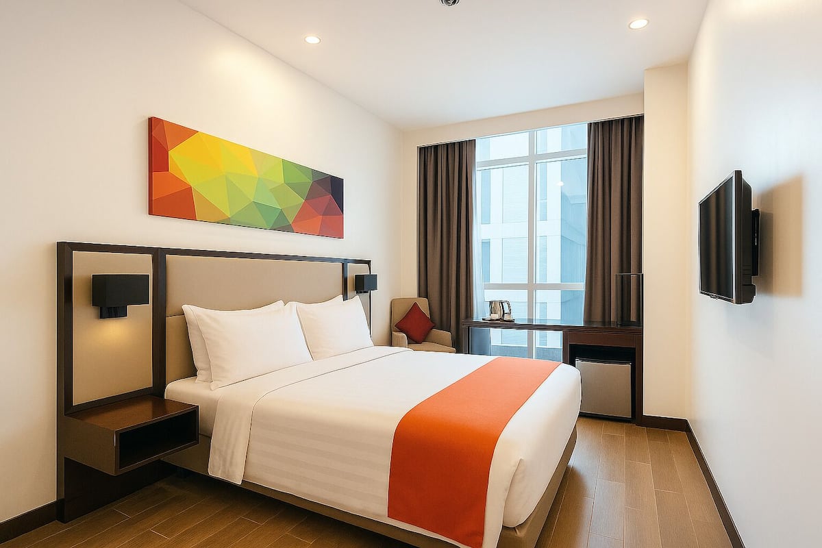 Minibar, coffres-forts dans les chambres, bureau