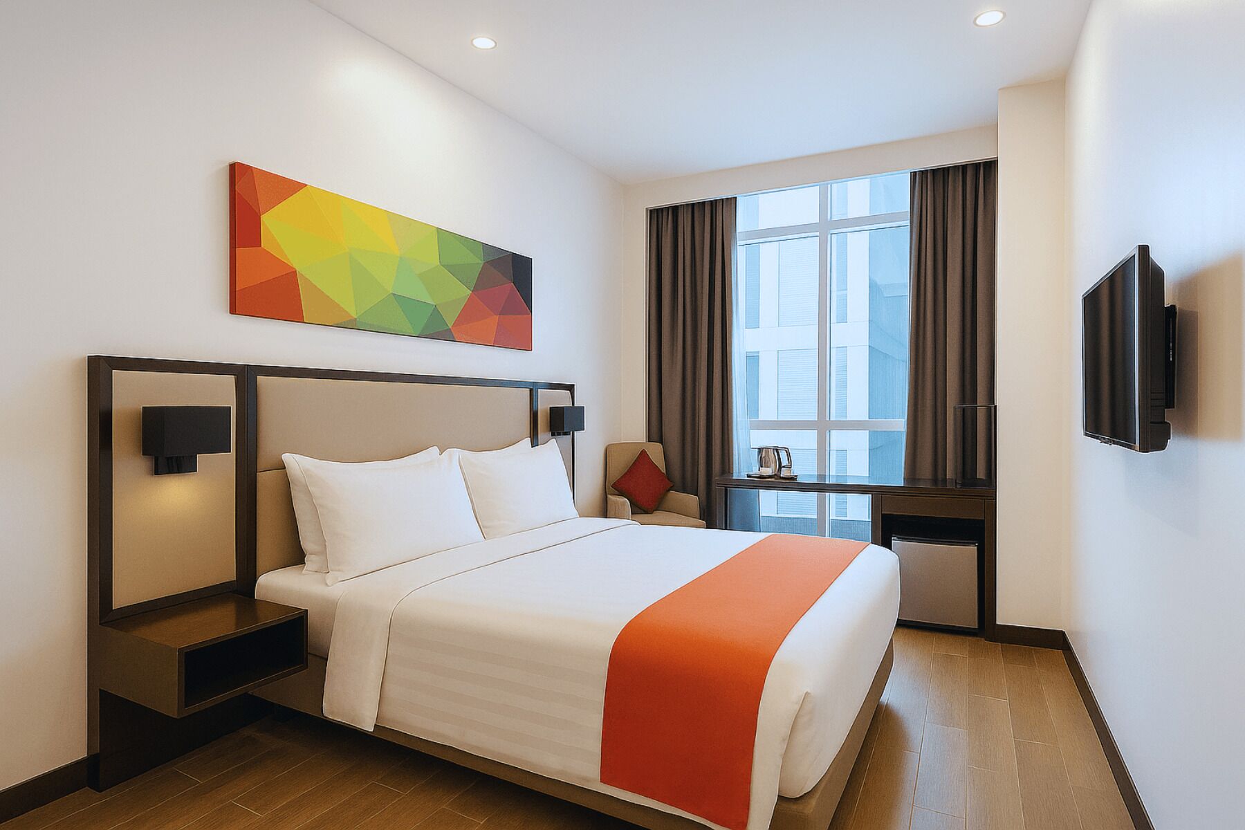 スタンダード ルーム クイーンベッド 1 台 | ミニバー、セーフティボックス (室内)、デスク、アイロン / アイロン台