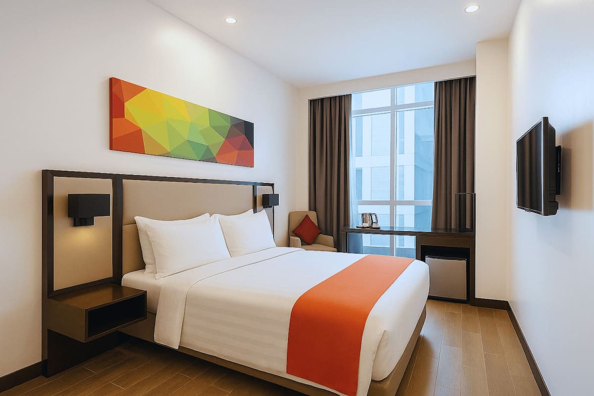 標準客房, 1 張加大雙人床 | 迷你吧、客房內保險箱、書桌、熨斗/熨衣板