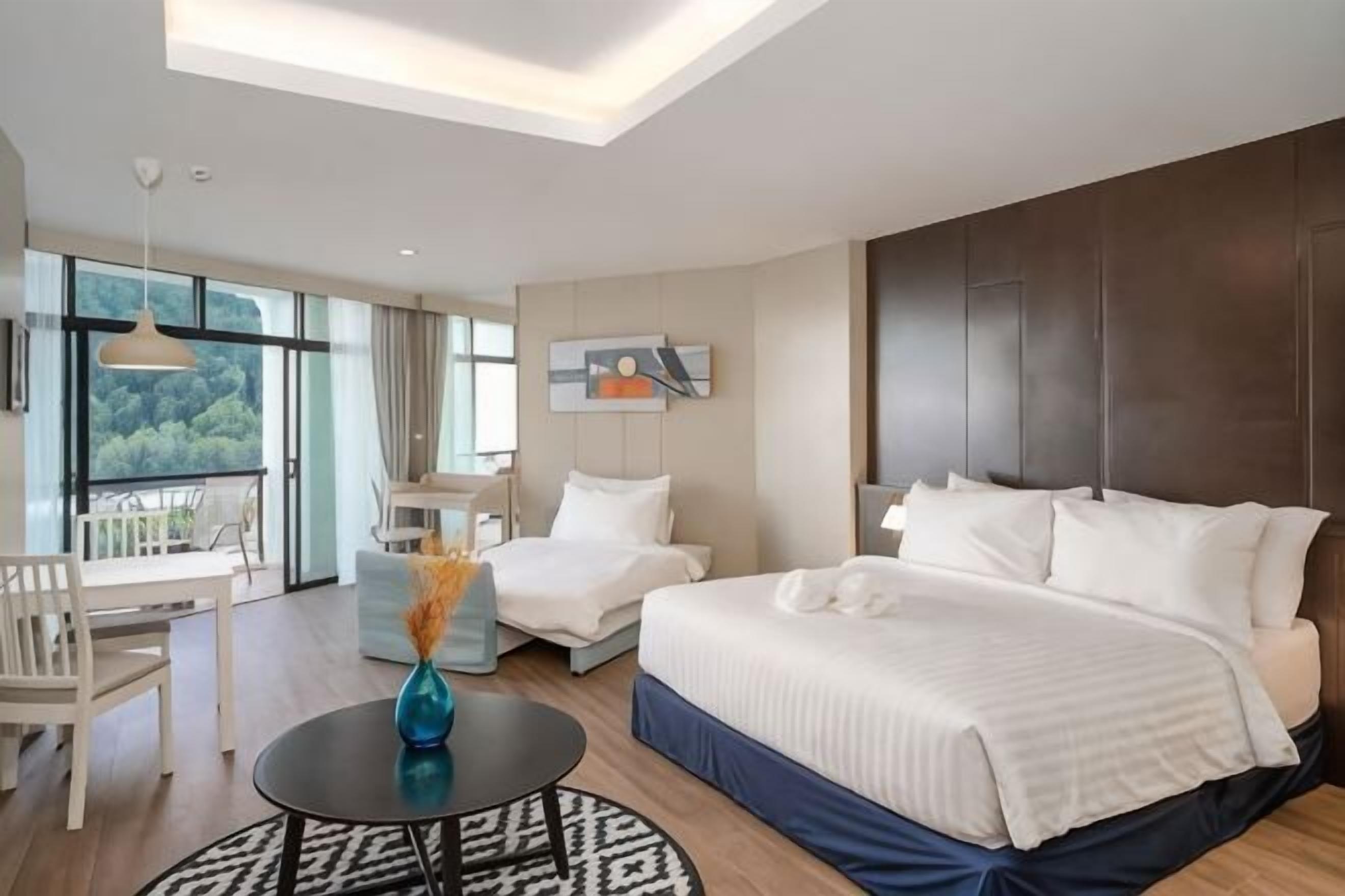 In-room safe, desk, laptop workspace, blackout curtains