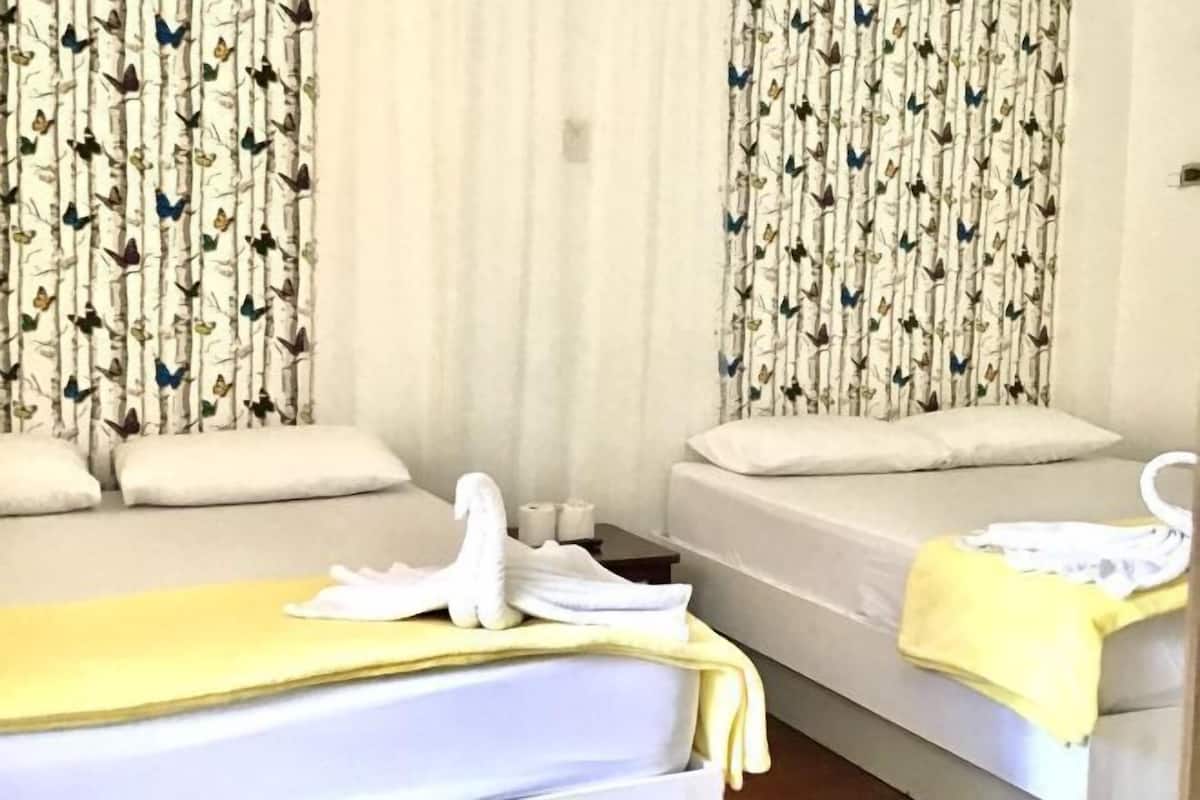 Desk, bed sheets