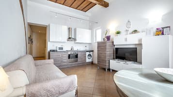 基础公寓, 1 间卧室, 露台 | 起居区 | 平板电视