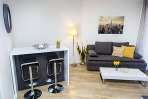 Comfort Apartment, 2 Bedrooms, Non Smoking, Pool Access | Living room | 45-inch flat-screen TV with cable channels, TV - Apartments & Rooms Danivan Pool Villas (Novalja)