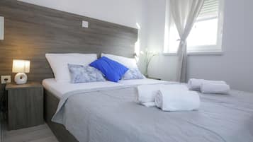 Apartment, 1 Bedroom, Terrace, Pool View (A2) | 1 bedroom, iron/ironing board, free WiFi, bed sheets