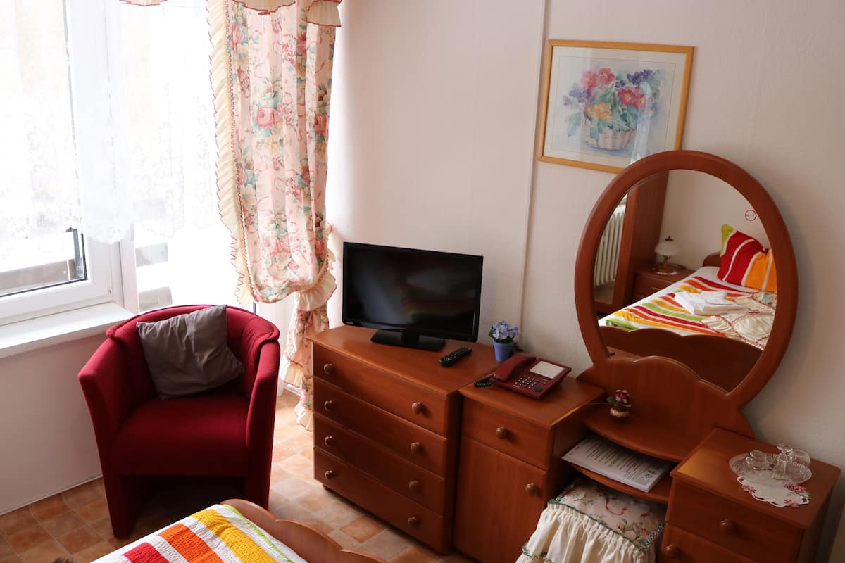 Habitación individual básica | Área de sala de estar | Televisión