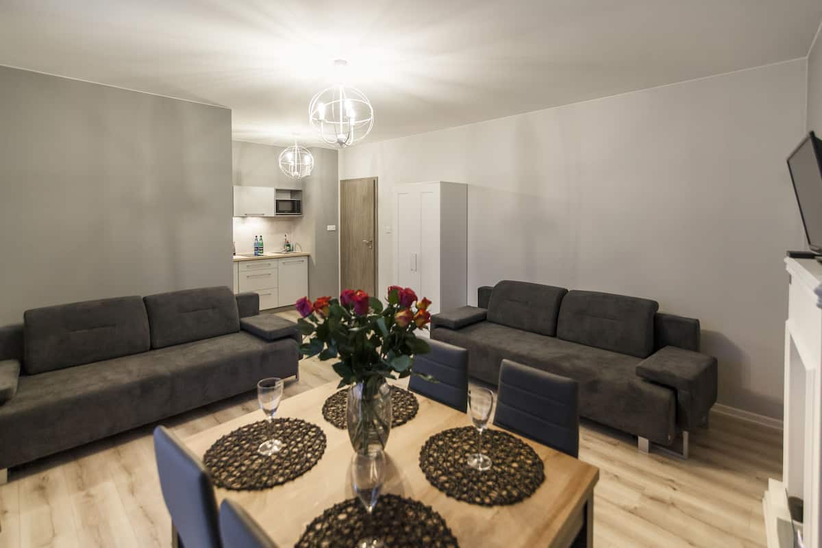 Apartamento Deluxe, bañera de hidromasaje (2) | Tabla de planchar con plancha, wifi gratis, ropa de cama