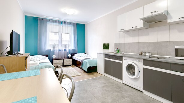 Apartemen (3) | Kedap suara, setrika/meja setrika, Wi-Fi gratis, dan seprai linen
